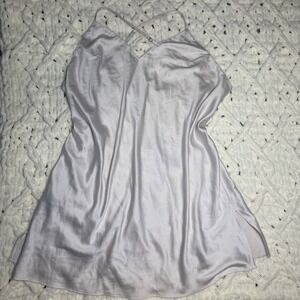 Victoria's Secret Blush Pink Satin Babydoll Slip Dress Cross Open Back L
